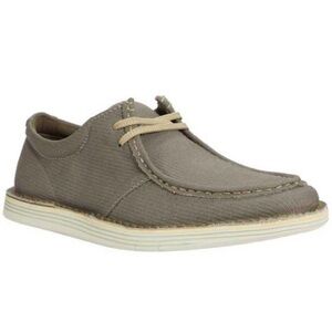 NEW!! Men’s Clarks Forge Run Casual Olive Canvas Lace-Up Shoes Size 11M